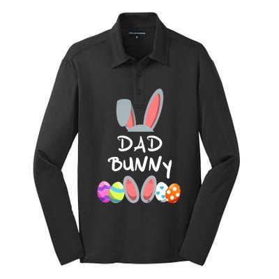 Dad Bunny Easter Gift Group Matching Family Easter Eggs Gift Silk Touch Performance Long Sleeve Polo