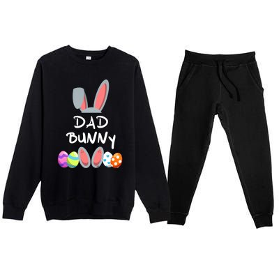 Dad Bunny Easter Gift Group Matching Family Easter Eggs Gift Premium Crewneck Sweatsuit Set