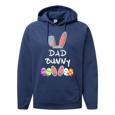 Dad Bunny Easter Gift Group Matching Family Easter Eggs Gift Performance Fleece Hoodie