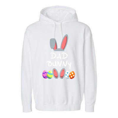 Dad Bunny Easter Gift Group Matching Family Easter Eggs Gift Garment-Dyed Fleece Hoodie