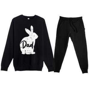 Dad Bunny Easter Day Cute Rabbit Daddy Papa Father Premium Crewneck Sweatsuit Set