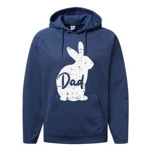 Dad Bunny Easter Day Cute Rabbit Daddy Papa Father Performance Fleece Hoodie