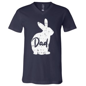 Dad Bunny Easter Day Cute Rabbit Daddy Papa Father V-Neck T-Shirt