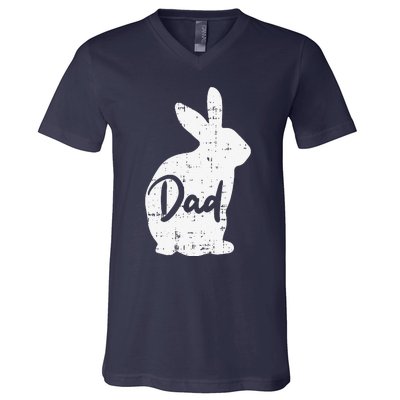 Dad Bunny Easter Day Cute Rabbit Daddy Papa Father V-Neck T-Shirt