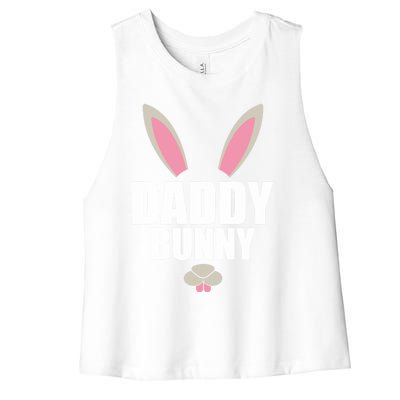 Daddy Bunny Easter Husband Easter Father Easter Dad Bunny Gift Women's Racerback Cropped Tank