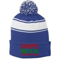 Dope Black Entrepreneur Gift Idea For Black Business Owners Gift Stripe Pom Pom Beanie