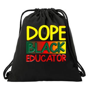 Dope Black Educator African American For Black History Month Drawstring Bag