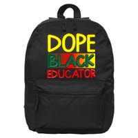 Dope Black Educator African American For Black History Month 16 in Basic Backpack