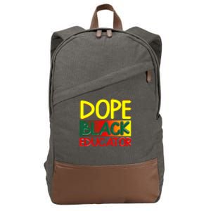 Dope Black Educator African American For Black History Month Cotton Canvas Backpack