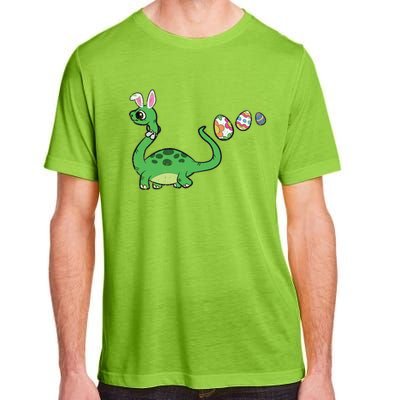 Dinosaur Bunny Ears Easter Egg Hunting Brontosaurus Spring Gift Adult ChromaSoft Performance T-Shirt