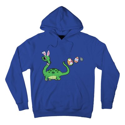 Dinosaur Bunny Ears Easter Egg Hunting Brontosaurus Spring Gift Hoodie