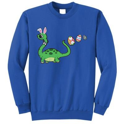 Dinosaur Bunny Ears Easter Egg Hunting Brontosaurus Spring Gift Sweatshirt