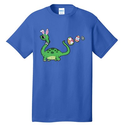 Dinosaur Bunny Ears Easter Egg Hunting Brontosaurus Spring Gift Tall T-Shirt