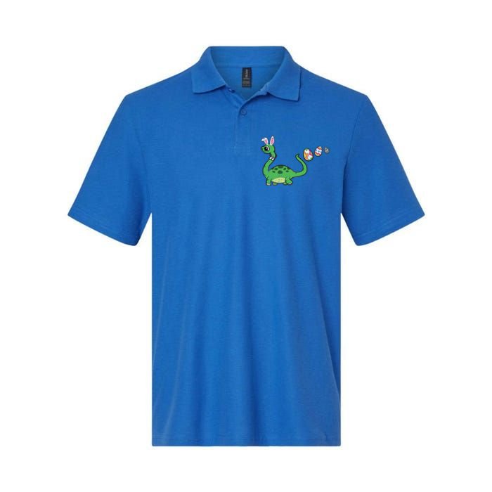 Dinosaur Bunny Ears Easter Egg Hunting Brontosaurus Spring Gift Softstyle Adult Sport Polo