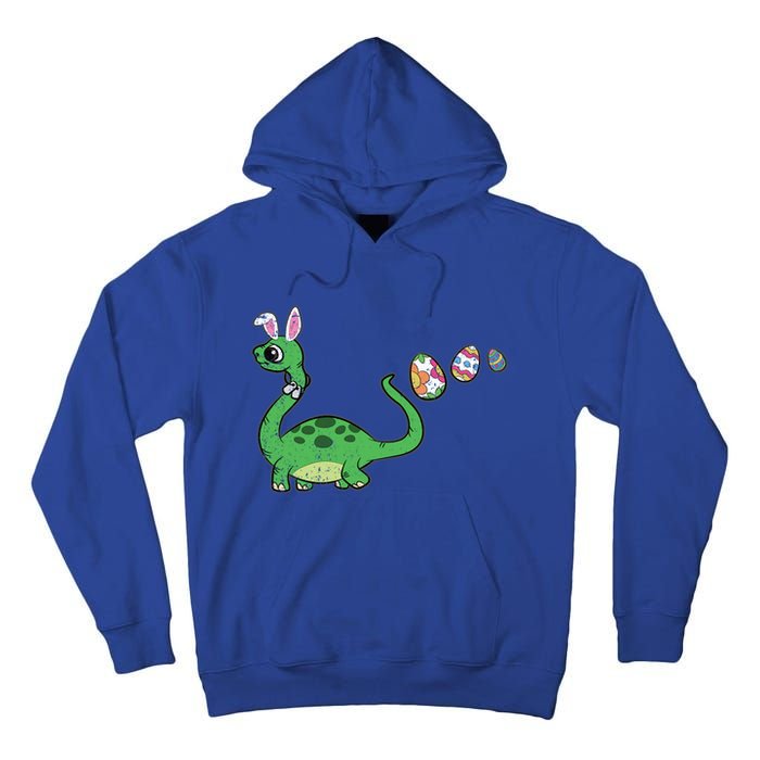 Dinosaur Bunny Ears Easter Egg Hunting Brontosaurus Spring Gift Tall Hoodie