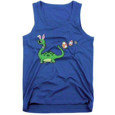 Dinosaur Bunny Ears Easter Egg Hunting Brontosaurus Spring Gift Tank Top