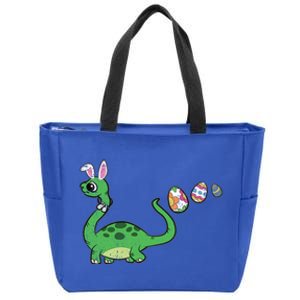 Dinosaur Bunny Ears Easter Egg Hunting Brontosaurus Spring Gift Zip Tote Bag