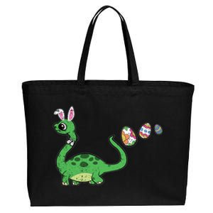 Dinosaur Bunny Ears Easter Egg Hunting Brontosaurus Spring Gift Cotton Canvas Jumbo Tote