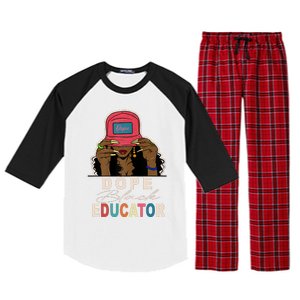 Dope Black Educator Black Girl Women Black History Month Raglan Sleeve Pajama Set