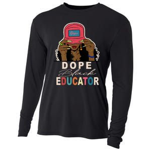 Dope Black Educator Black Girl Women Black History Month Cooling Performance Long Sleeve Crew