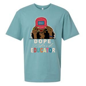 Dope Black Educator Black Girl Women Black History Month Sueded Cloud Jersey T-Shirt