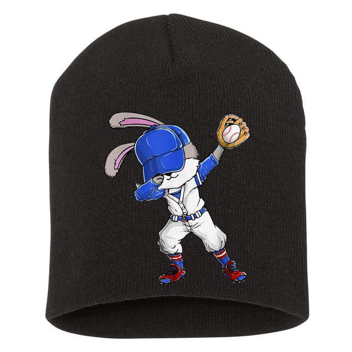 Dabbing Bunny Easter Day Baseball Catcher Happy Easter Short Acrylic Beanie