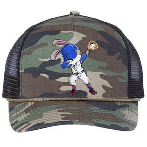 Dabbing Bunny Easter Day Baseball Catcher Happy Easter Retro Rope Trucker Hat Cap