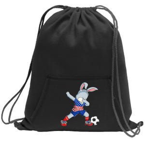 Dabbing Bunny Easter Day Soccer Happy Easter Sweatshirt Cinch Pack Bag