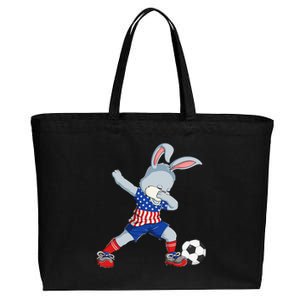 Dabbing Bunny Easter Day Soccer Happy Easter Cotton Canvas Jumbo Tote