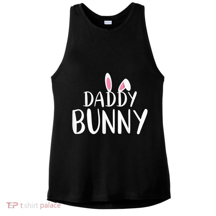 Daddy Bunny Easter Pregnant Mom Matching Couples Ladies PosiCharge Tri-Blend Wicking Tank