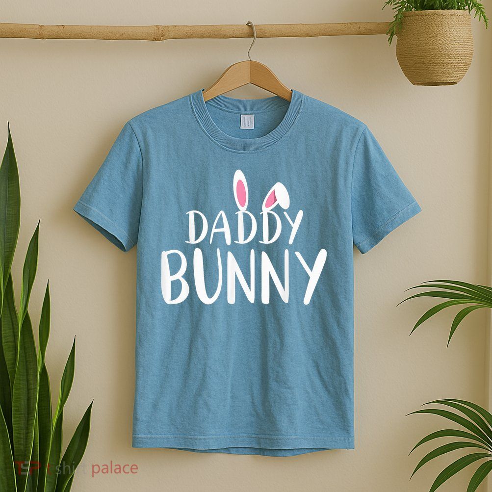 Daddy Bunny Easter Pregnant Mom Matching Couples T-Shirt