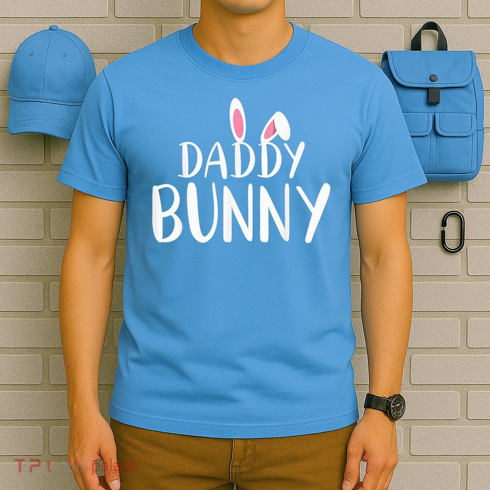 Daddy Bunny Easter Pregnant Mom Matching Couples T-Shirt