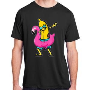 Dabbing Banana Flamingo Float Summer Tropical Fruit Hawaii Adult ChromaSoft Performance T-Shirt