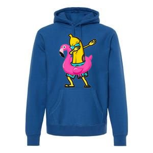 Dabbing Banana Flamingo Float Summer Tropical Fruit Hawaii Premium Hoodie