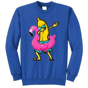 Dabbing Banana Flamingo Float Summer Tropical Fruit Hawaii Tall Sweatshirt