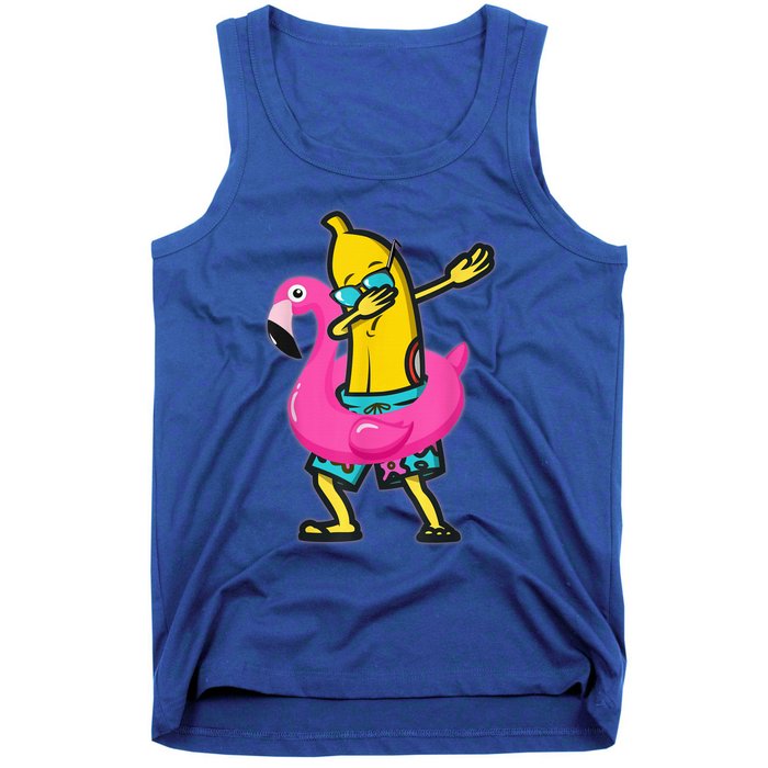 Dabbing Banana Flamingo Float Summer Tropical Fruit Hawaii Tank Top