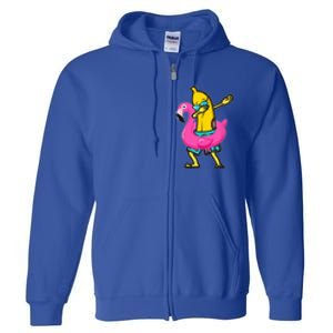 Dabbing Banana Flamingo Float Summer Tropical Fruit Hawaii Full Zip Hoodie