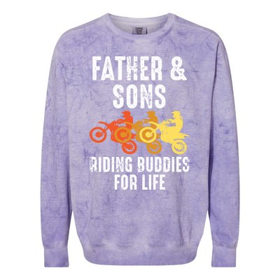 Dirt Bike Father And Son Riding Buddies For Life Cool Gift Colorblast Crewneck Sweatshirt