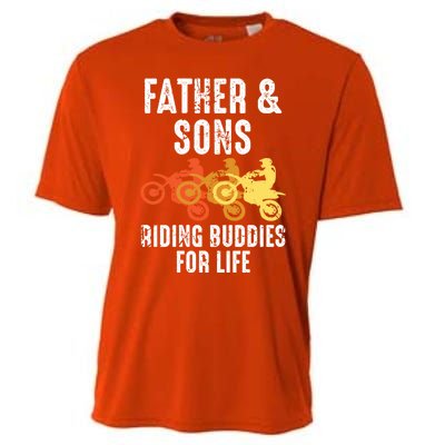 Dirt Bike Father And Son Riding Buddies For Life Cool Gift Cooling Performance Crew T-Shirt