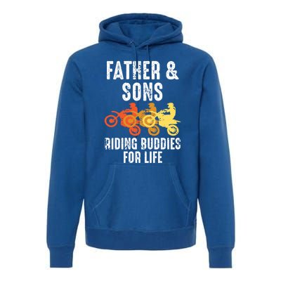 Dirt Bike Father And Son Riding Buddies For Life Cool Gift Premium Hoodie