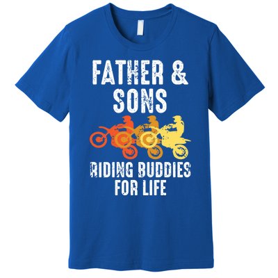 Dirt Bike Father And Son Riding Buddies For Life Cool Gift Premium T-Shirt