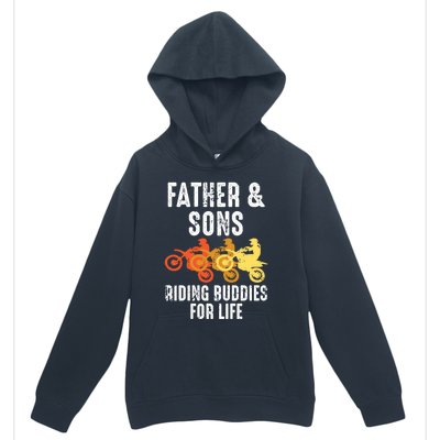 Dirt Bike Father And Son Riding Buddies For Life Cool Gift Urban Pullover Hoodie