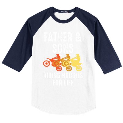 Dirt Bike Father And Son Riding Buddies For Life Cool Gift Baseball Sleeve Shirt