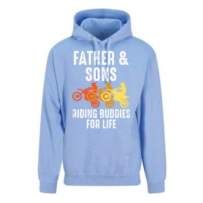 Dirt Bike Father And Son Riding Buddies For Life Cool Gift Unisex Surf Hoodie