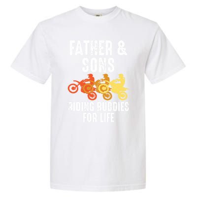 Dirt Bike Father And Son Riding Buddies For Life Cool Gift Garment-Dyed Heavyweight T-Shirt