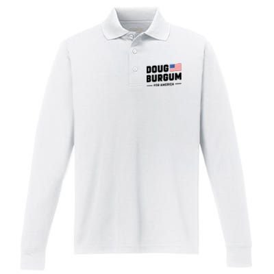 Doug Burgum For America 2024 Performance Long Sleeve Polo