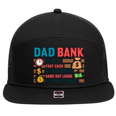 Dad Bank Fast Cash No Credits Checks 7 Panel Mesh Trucker Snapback Hat