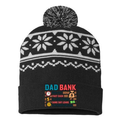 Dad Bank Fast Cash No Credits Checks USA-Made Snowflake Beanie