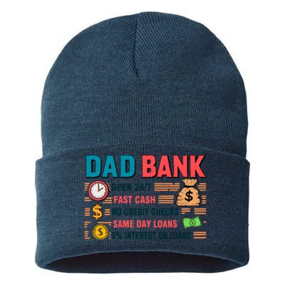 Dad Bank Fast Cash No Credits Checks Sustainable Knit Beanie