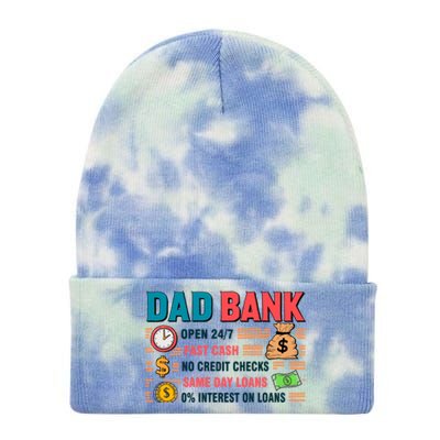 Dad Bank Fast Cash No Credits Checks Tie Dye 12in Knit Beanie